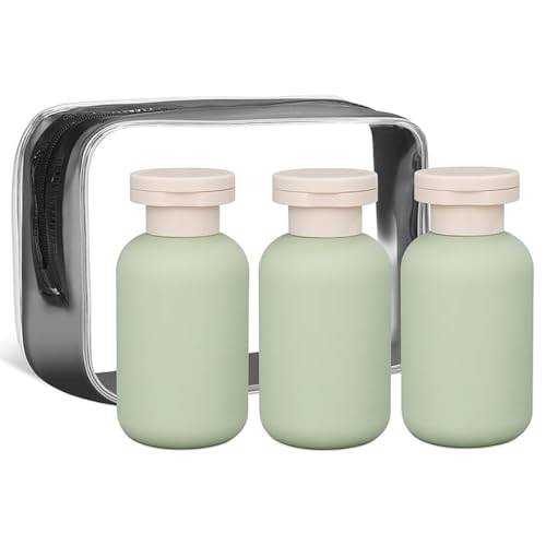 MAYCREATE® 3Pcs Travel Bottles 100ml Soft PE Toiletries Dispenser Bottle Leakingproof Flip-up Lid Squeezable Refillable Travel Bottles for Shampoo Conditioner, Body Lotion, With Storage Pouch MAYCREATE® 3Pcs Travel Bottles 100ml Soft PE Toiletries Dispenser Bottle Leakingproof Flip-up Lid Squeezable Refillable Travel Bottles for Shampoo Conditioner, Body Lotion, With Storage Pouch